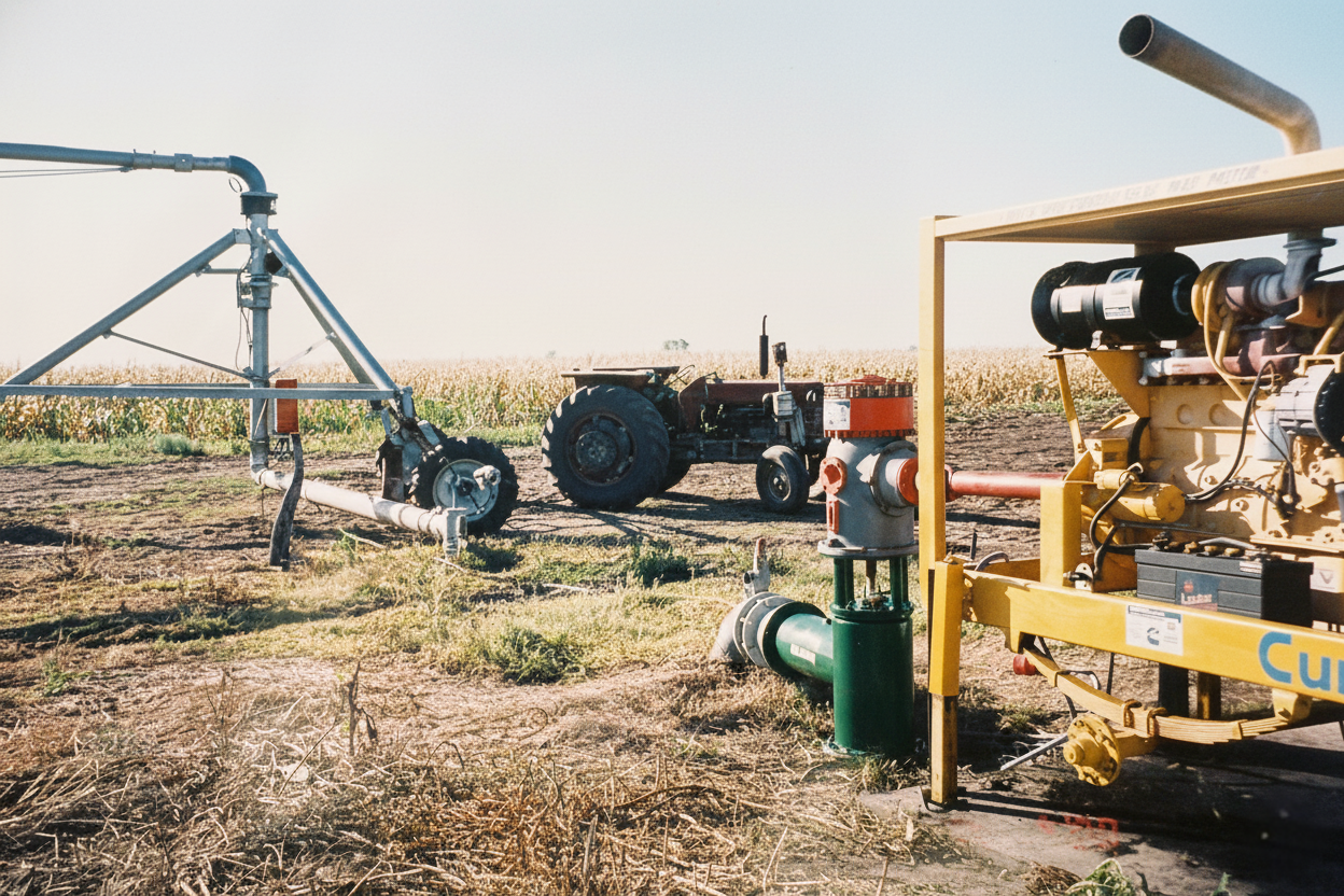 Equipo de riego con bomba y motor Cummins